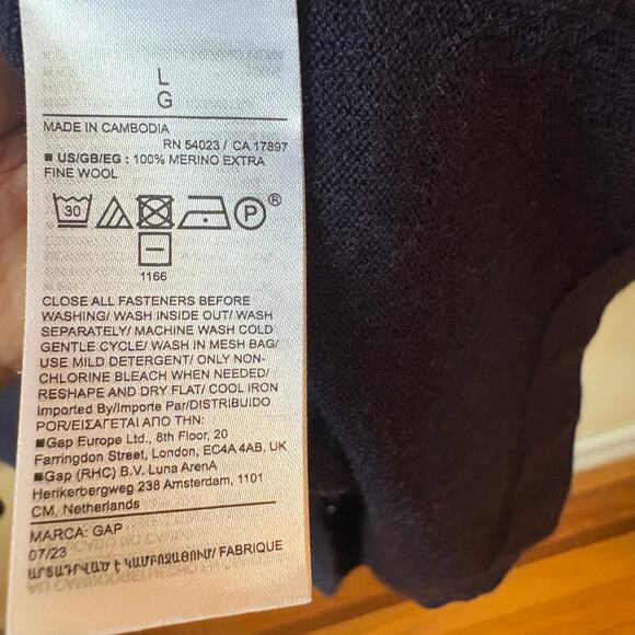 Gap Merino Wool Button Up Sweater Men’s size Large - Picture 3 of 6